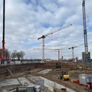 Baustellenupdate Illerpark Living Neu-Ulm Kranaufstellung